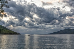 Sonnenuntergang mit Wolken, Griechenland.